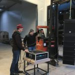 Sound test TLC Linearray with Sub on the forklift