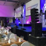 Company anniversary with stage and FOH and stage monitors