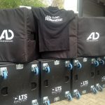 18 inch touring subs with roller boards and covers