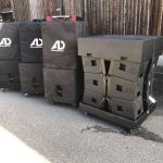 Linearray elements in the dolly and 18 inch subs with cover