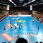 Installation of the iFlex speakers Handball Arena Switzerland