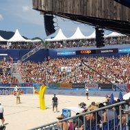 Beach volleyball field is covered with linearray TLC